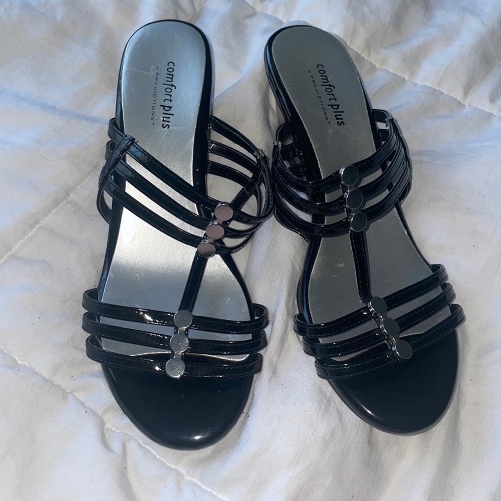 Black Comfort Plus Wedges Womens Size 8
